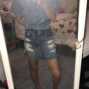american eagle denim skirt